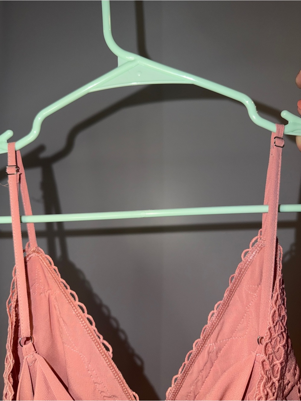 Lace-Detail Spaghetti Strap Midi Dress in Dusty Rose - Picture 7 of 7